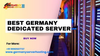 An icon of the Best Germany Dedicated Server, surrounded by a shield symbolizing security, gears denoting performance, and a growth chart representing scalability.