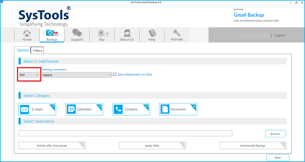 Select E-mail Format